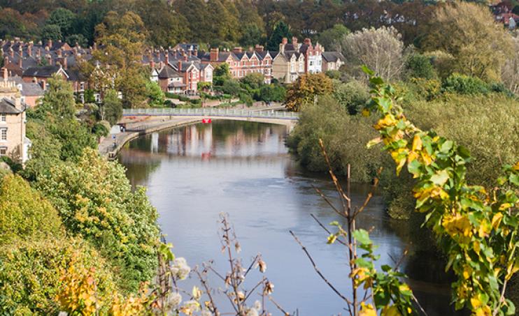 River through a town UK (istock)